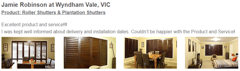 Plantation Shutters Testimonials 3